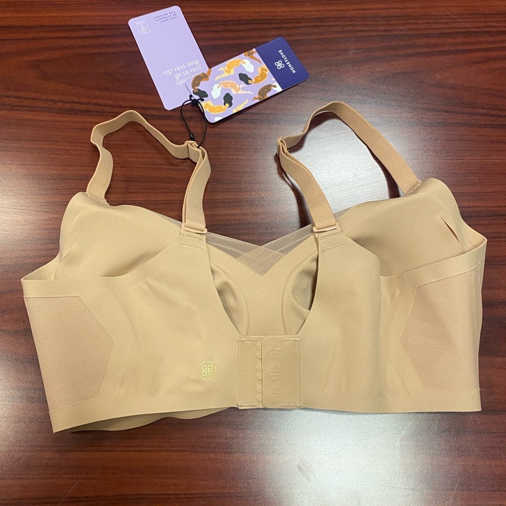 HoneyLove NWT Crossover Bra Sand Size Medium 36 B/C - Picture 6 of 9